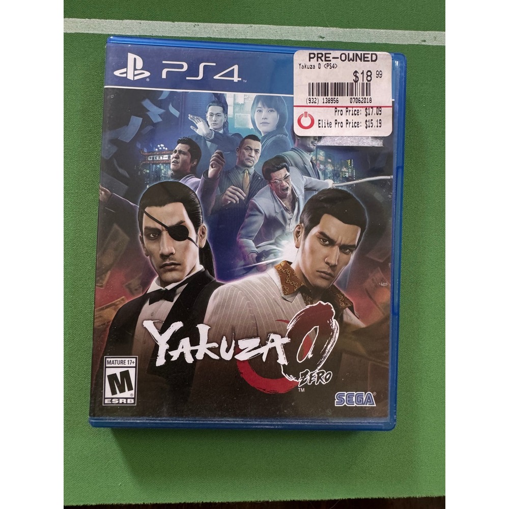 Sega Yakuza 0 PlayStation 4 PS4 Game Action Adventure Excellent Pre-owned